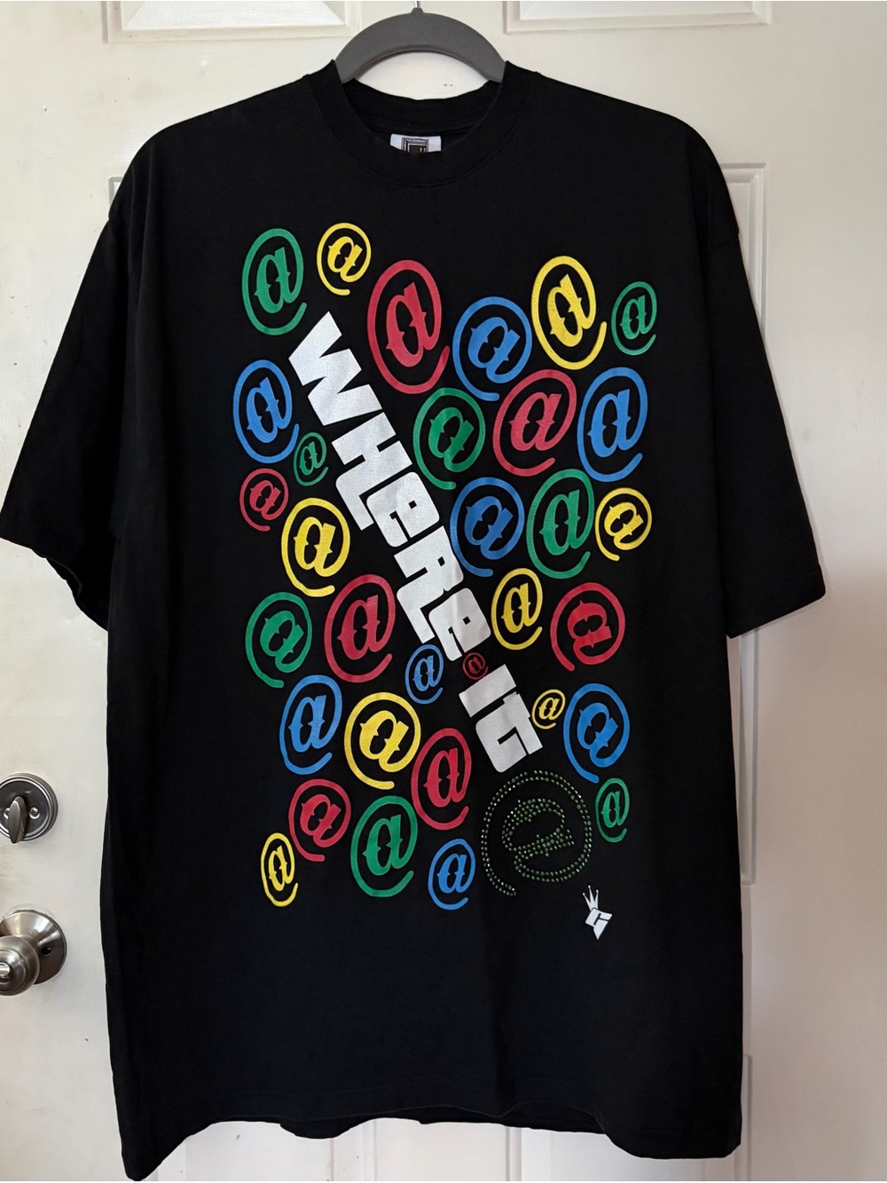 Vintage Y2K Pro USA "Where It At" Cyber @ Studded Graphic Tee 4XL all over print